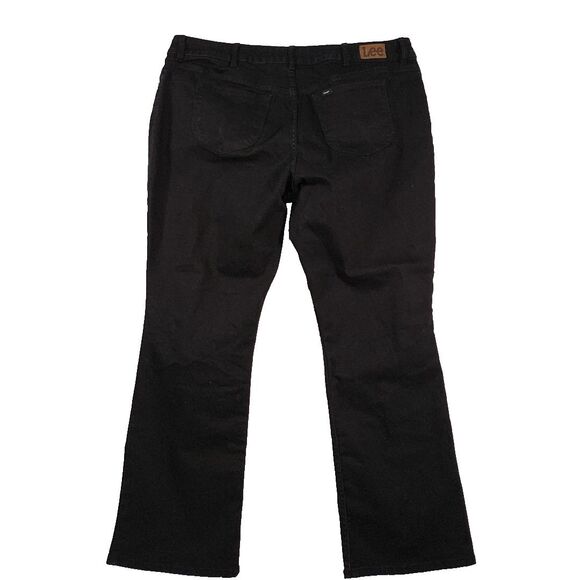 Lee Mid Rise Regular Fit Bootcut Denim Jeans Size 24W Medium Black Cotton Blend - Picture 2 of 9
